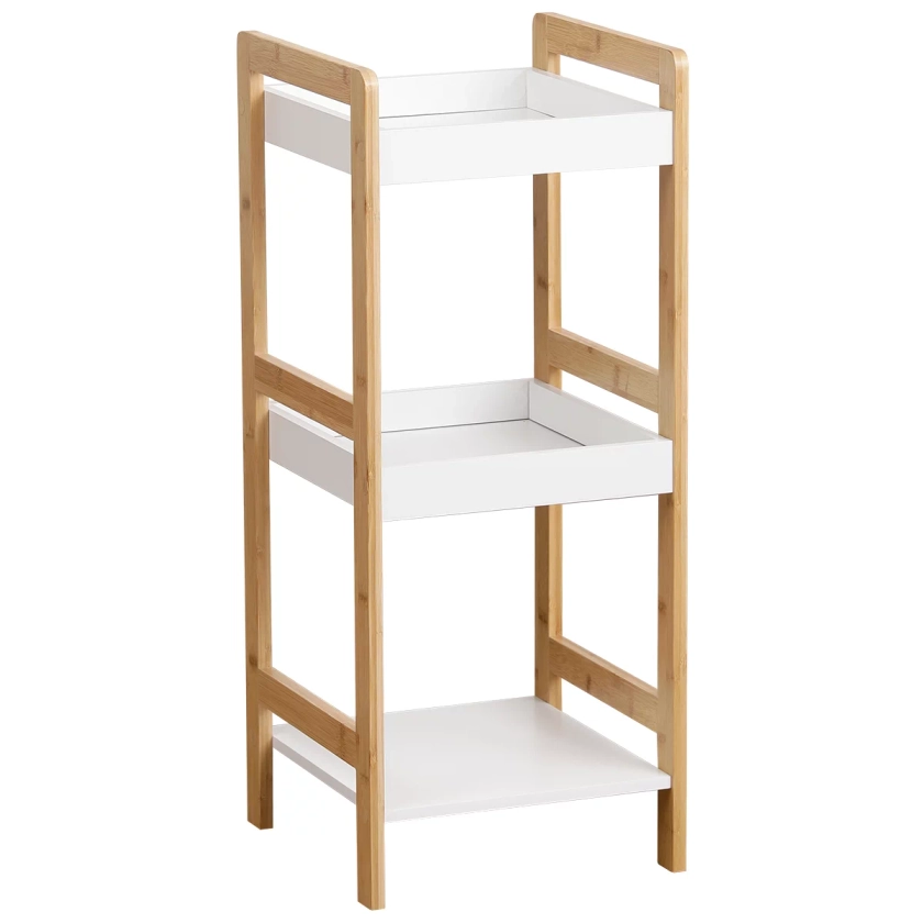 MEUBLE BAMBOU 3 ETAGERES BAMBOU BLANC