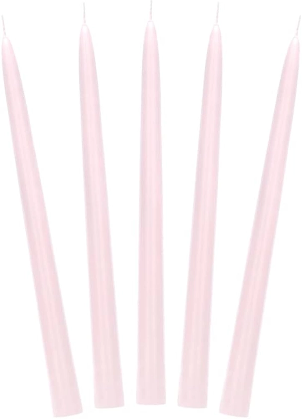 PartyDeco SKMAT-081 Table Candle - Tapered Up - 24 cm - Light Pink - Pack of 10 - Matte Light Pink