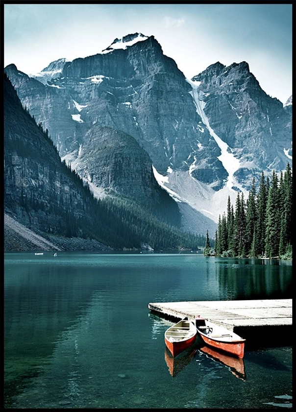 Canoes in the Lake Affiche