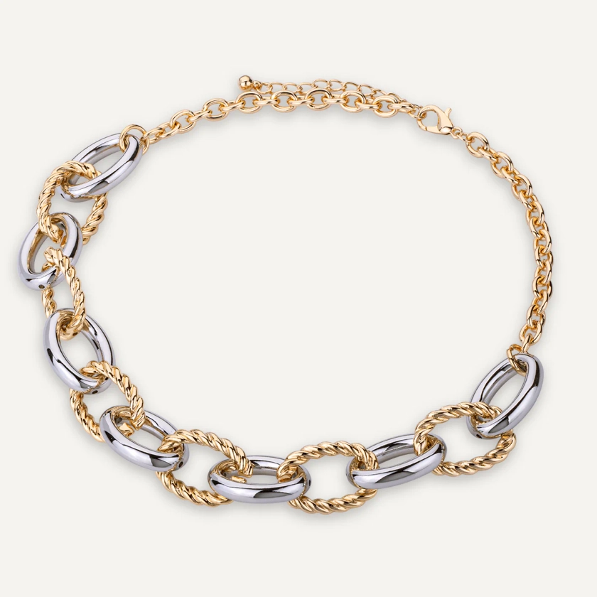 Alesha Short Rope Necklace In Gold & Silver-Tone