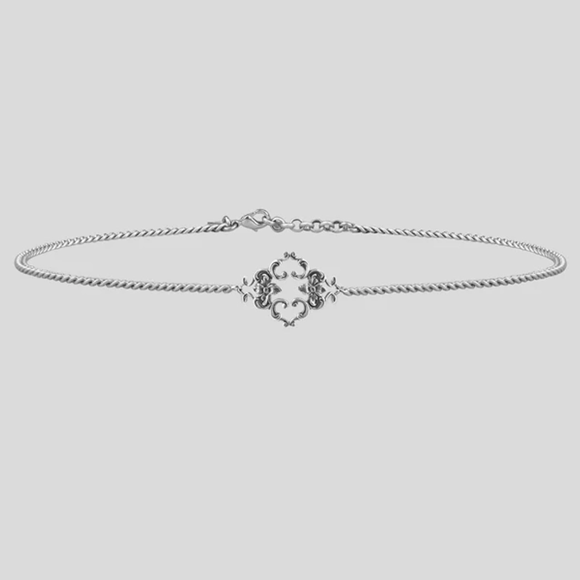 ACANTHIA. Detailed Silver Chain Choker