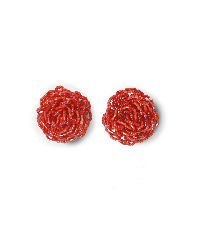 Rose Earrings Red