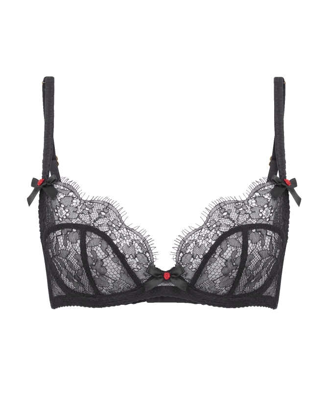 Lorna Lace Plunge Underwired Bra in Black | By Agent Provocateur