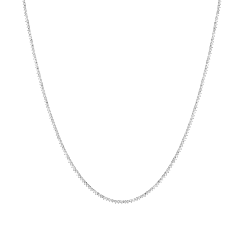 Three-Prong Lab Grown Diamond Tennis Necklace