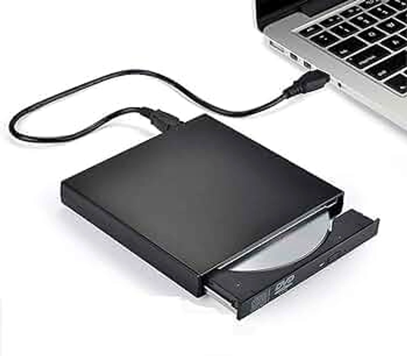 CEZO External USB 3.0 Portable Slim CD/DVD-ROM +-R-R-RW Burner Writer for Laptop Desktop Notebook Windows and Mac OS (Black) : Amazon.in: Computers & Accessories
