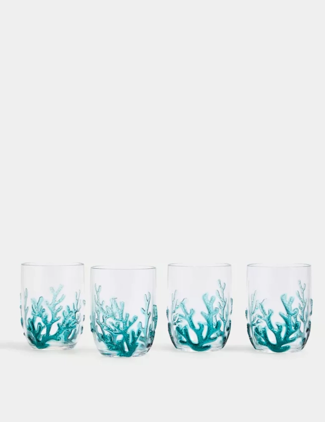 Set of 4 Summer Resort Picnic Tumblers | M&S Collection | M&S