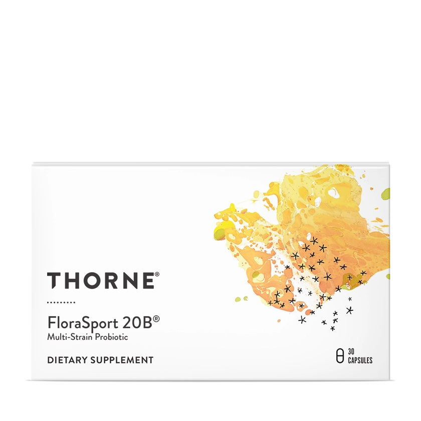 FloraSport 20B®: The four unique strains in FloraSport 20B provide 20 billion live organisms per capsule