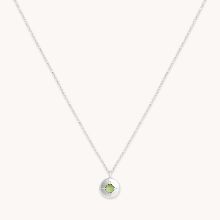 August Peridot Solid White Gold Birthstone Pendant | Astrid & Miyu Necklaces