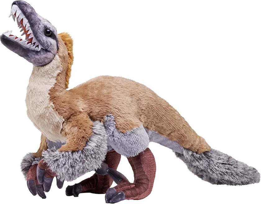 Wild Republic Artist Collection, Dinosaur Velociraptor, Gift for Kids, 15 inches, Plush Toy, Fill is Spun Recycled Water Bottles