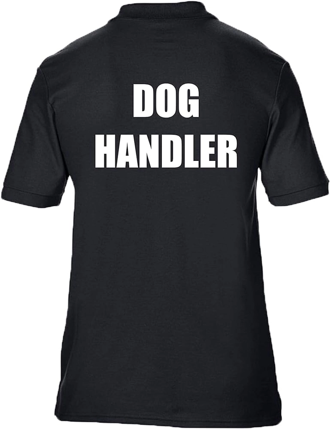 Brook Hi Vis UK Dog Handler Printed Black Polo Shirt, Security Officer, Security Guard Bouncer, Doorman, Events