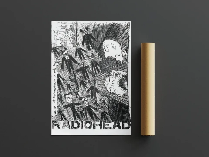 Radiohead Black and White Poster | Music Poster | Radiohead Gift | Radiohead Wall Art (Und) sold by Rachel Suggs | SKU 827269 | Printerval UK