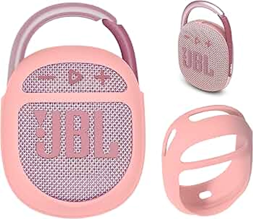 GETGEAR Silicone Cover Compatible with JBL Clip 4 Portable Speaker(Pink)