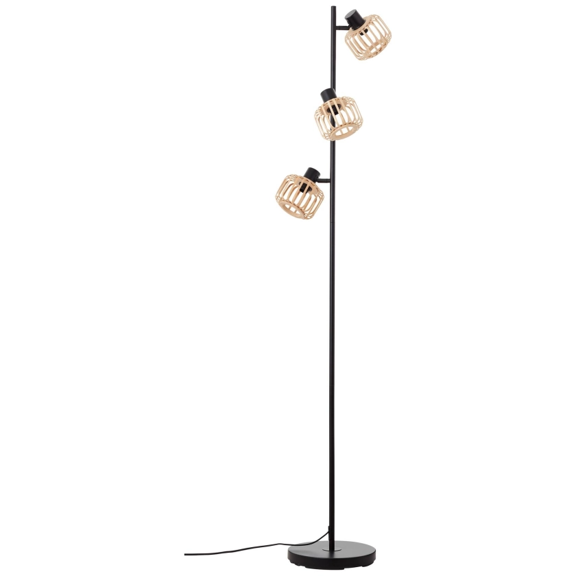 Lampadaire Pecan bambou, acier, noir, H.160.6 cm INSPIRE, E14 | Leroy Merlin