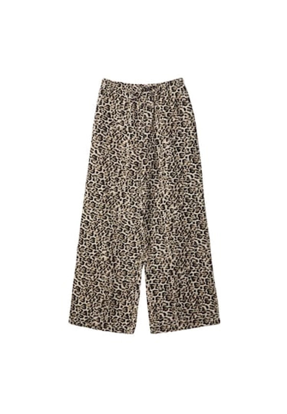 Pantalon fluide léopard avec lin