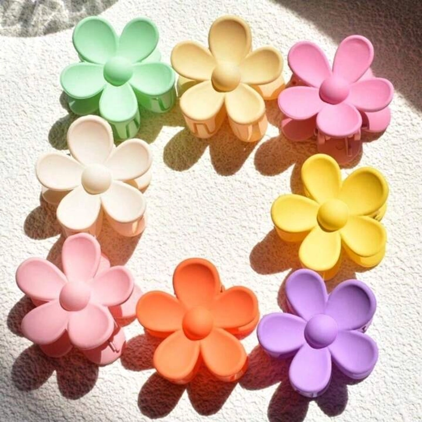 Ensemble De 8 Clips De Cheveux À Fleurs De Petite Taille De Couleur Pastel Macaron Pour Femmes, Mignon