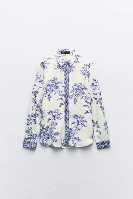 CHEMISE À IMPRIMÉ FLORAL AVEC FRISE