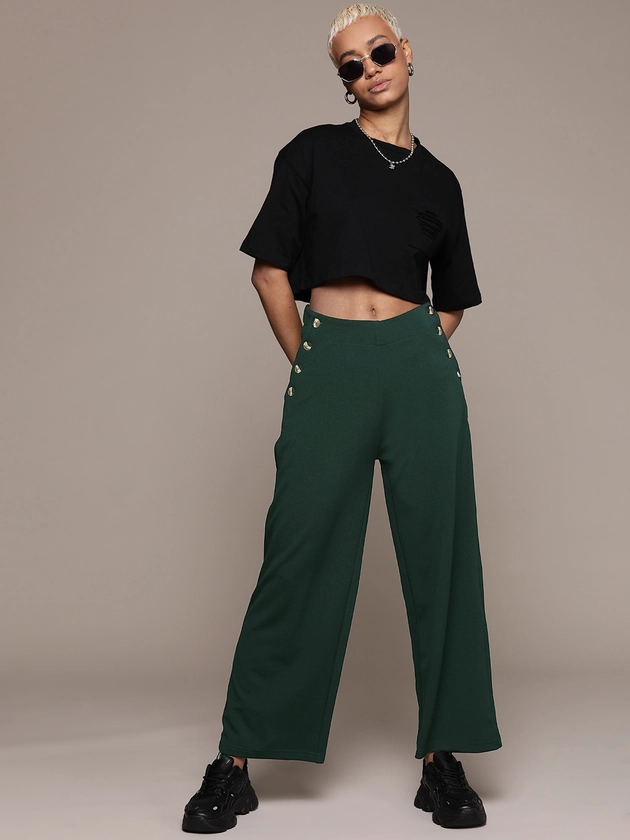 The Roadster Lifestyle Co. Women Button Detail Trousers