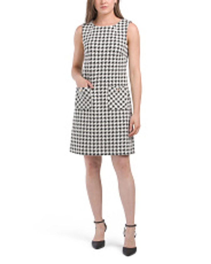 Houndstooth Pearl Knit Sheath Mini Dress | Mini Dresses | T.J.Maxx