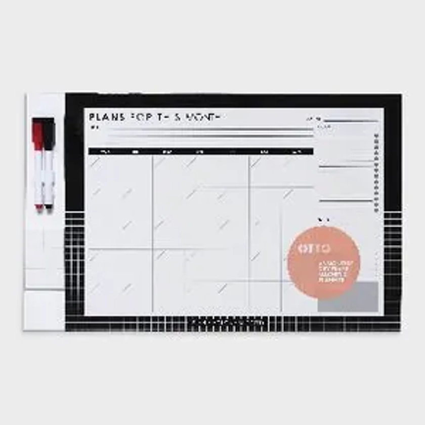 Otto A3 Dry Erase Monthly Business Goals Planner Magnetic