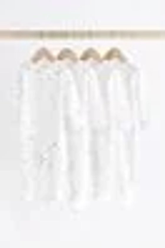 White Bright Animal 4 Pack Baby Printed Long Sleeve Sleepsuits (0-2yrs)
