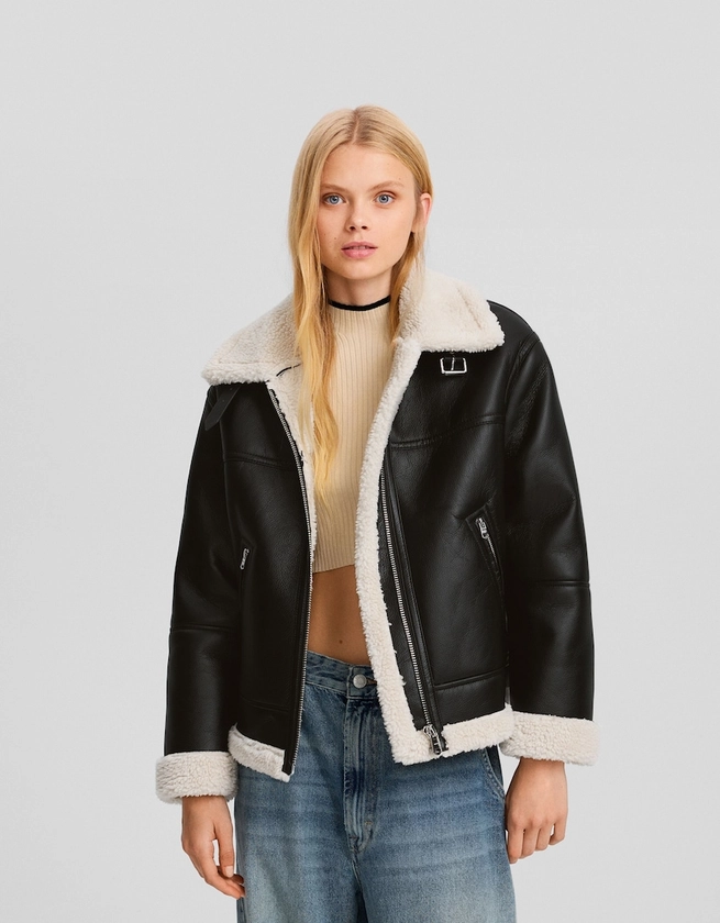 Double-faced faux leather jacket - Jackets - Women