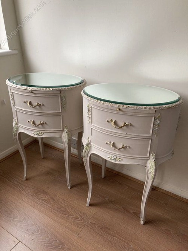 Pair Of French Painted Bedsides, Mirrored Top in 2024 | Mirror tops, Bedside, Neutral colors