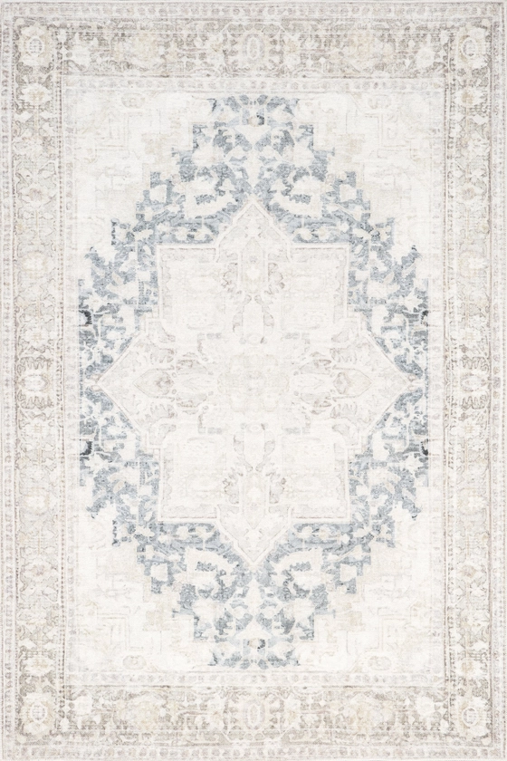 Bethany Medallion Washable Rug | Beige