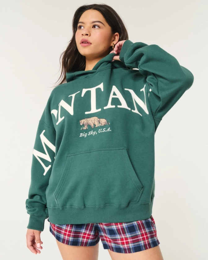 Femmes Sweat à capuche oversize avec graphique Montana | Femmes New Arrivals | HollisterCo.com