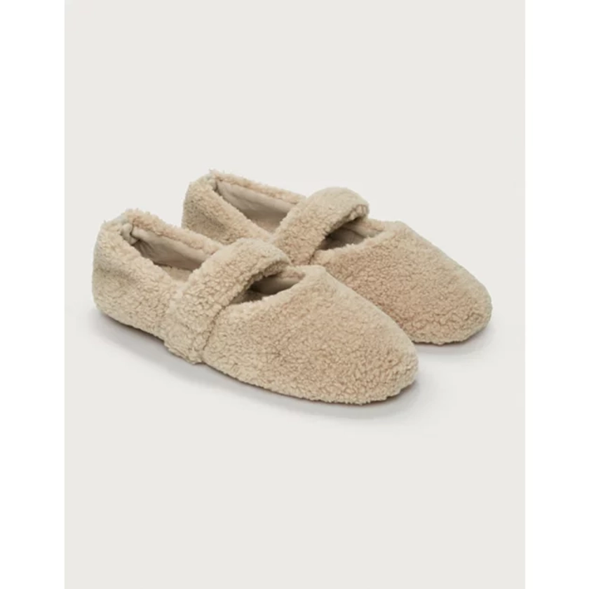 Borg Ballet Slippers | Slippers, Socks & Sleep Accessories | The White Company