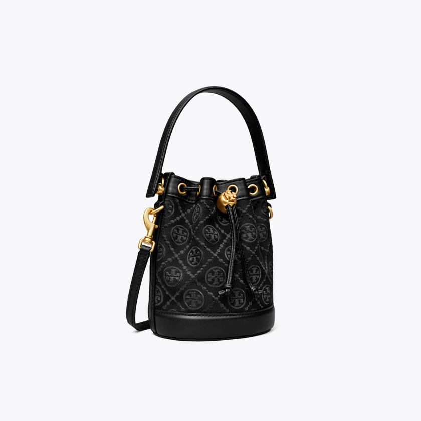 Mini T Monogram Bucket Bag: Women's Designer Crossbody Bags | Tory Burch