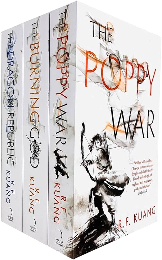 Poppy War Series 3 Books Collection Set By R.F. Kuang (The Poppy War, The Dragon Republic, [Hardcover] The Burning God)