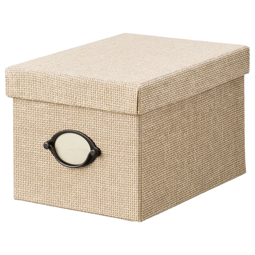 KVARNVIK Boîte de rangement avec couvercle, beige, 18x25x15 cm - IKEA