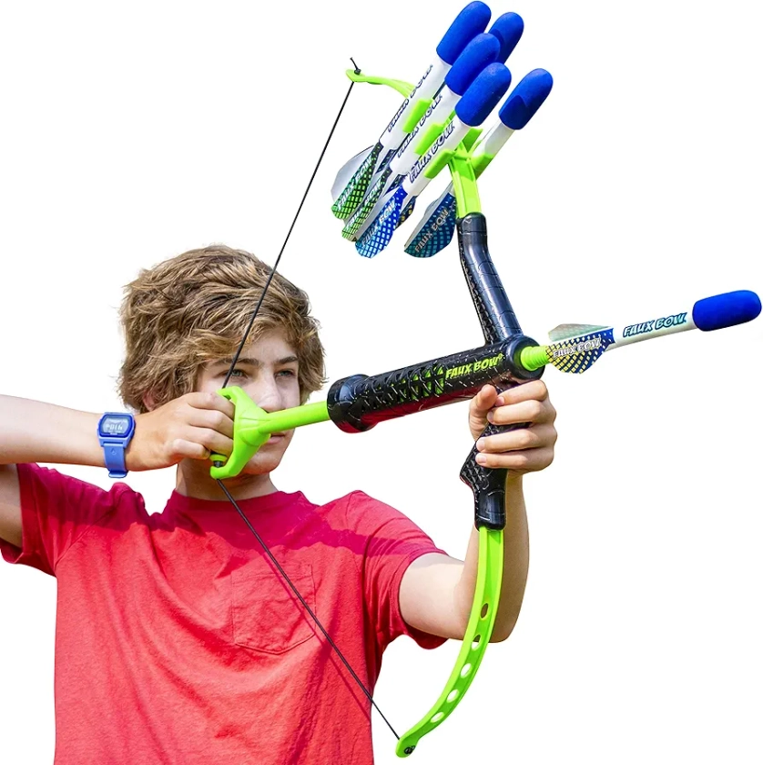 Amazon.com: Original and Superior FAUX BOW 4.0 Lizardite - Kids Bow and Arrow Set - Durable Impact Foam Tip Arrows - Outdoor Toy for Girls and Boys - Perfect for Backyard Target Practice - Beware of Imitations : Toys & Games