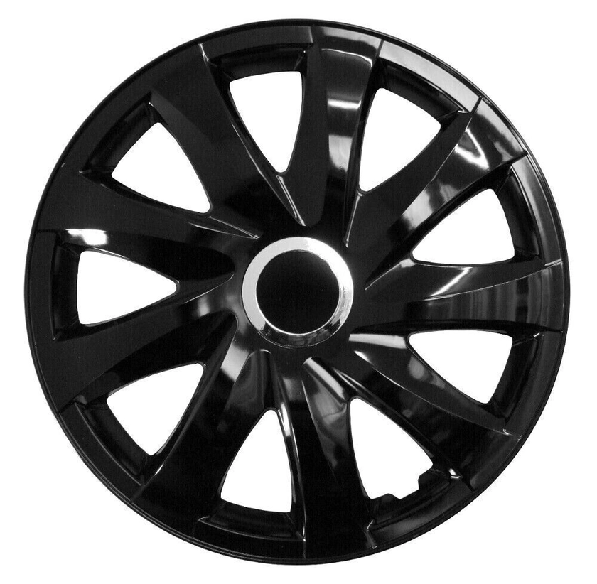 15" Wheel trims fit Peugeot 207 208 Partner 307 4 x15 inches black gloss