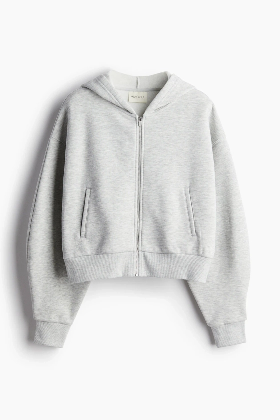 Activewear Hooded Jacket - Light gray melange - Ladies | H&M US