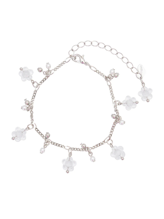 [SWINGSET] Seasonless Flower Chain Bracelet (White)