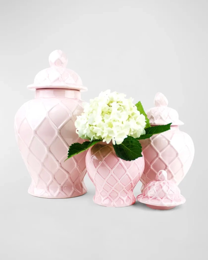 Pink Extra-Large Textured Ginger Jar