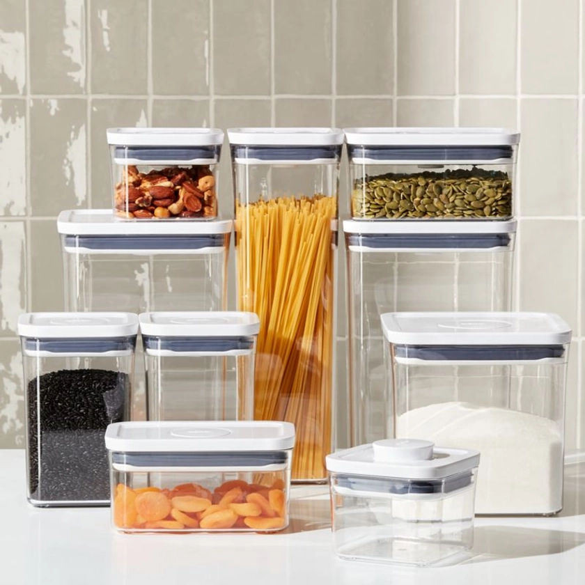 OXO POP 10-Piece Airtight Food Storage Container Set + Reviews | Crate & Barrel