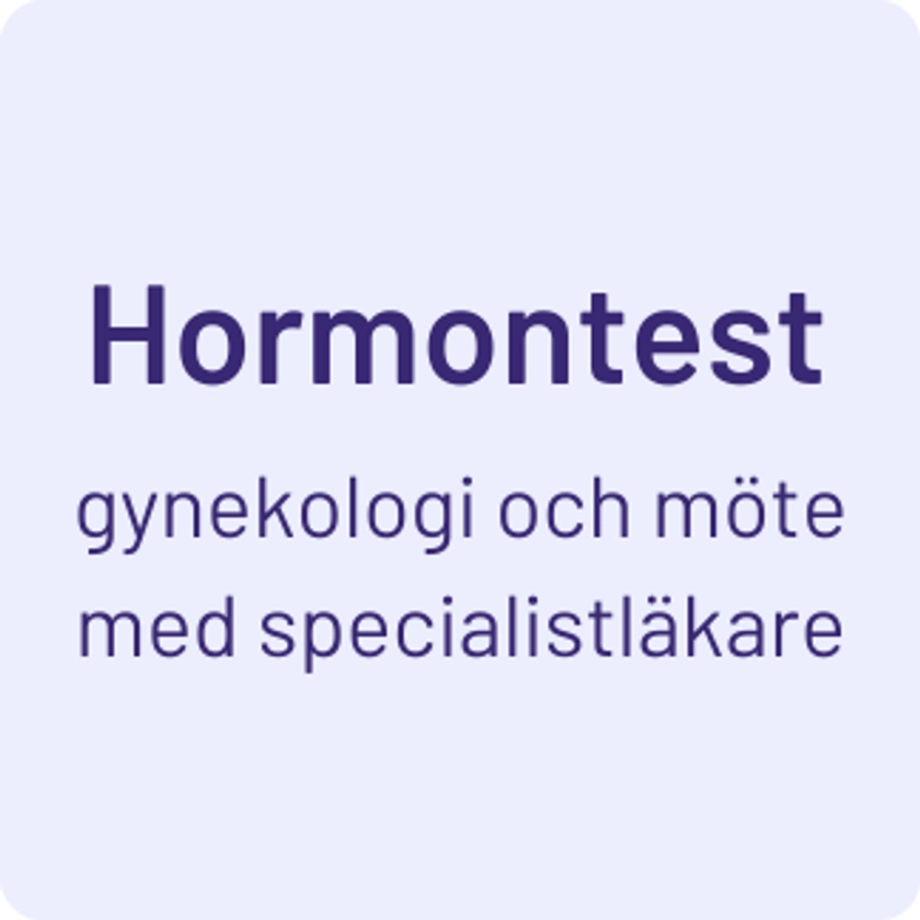 Hormontest gynekologi och möte med specialistläkare