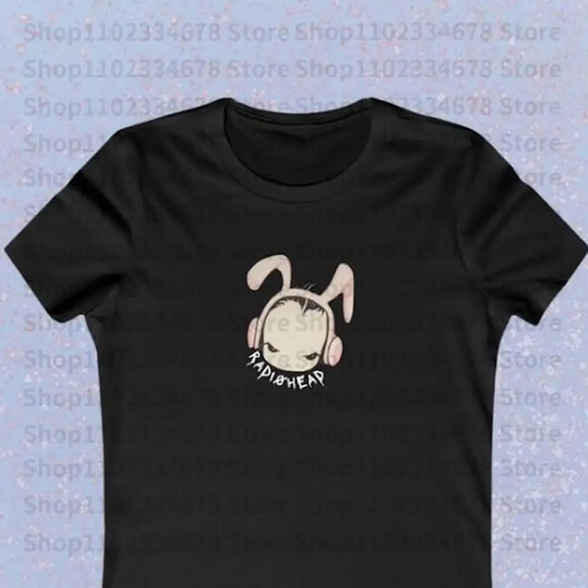 Camisetas estampadas para bebés, ropa Vintage estética Y2K, Tops cortos ajustados Kawaii, ropa de calle gótica Emo para niñas, 2000 - AliExpress