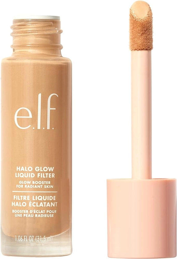 e.l.f. Halo Glow Liquid Filter, Complexion Booster For A Glowing, Soft-Focus Look, Infused With Hyaluronic Acid, Vegan & Cruelty-Free, 5 Medium - Tan