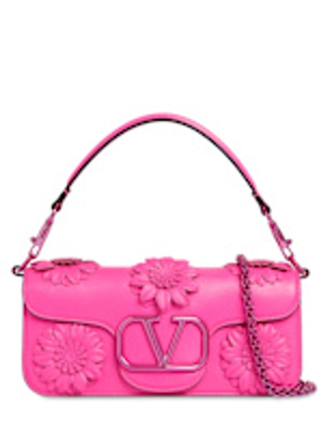 Sac port&#233; &#233;paule en cuir loco - Valentino Garavani - Femme  - Uwt Pink Pp - Unique