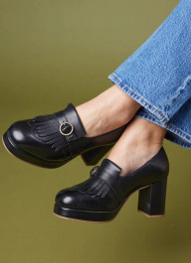 Toulouse Leather Platform Loafers - Black