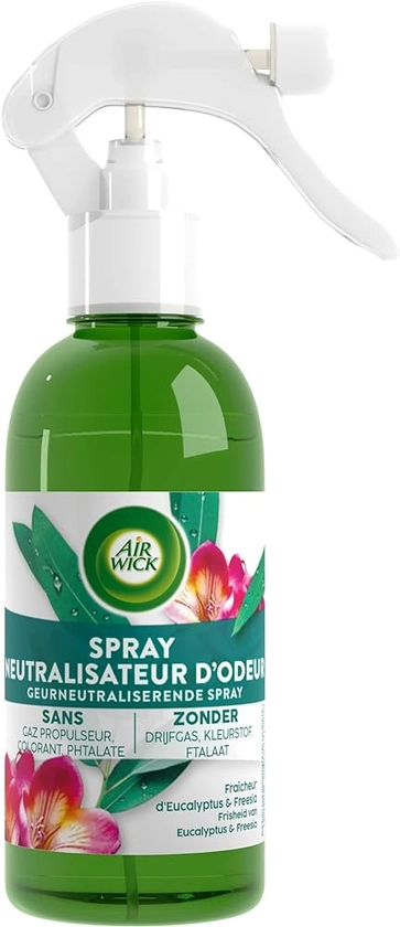 Air Wick Spray Neutralisateur D'Odeurs Aux Huiles Essentielles Eucalyptus et Freesia - Blanc, 237 ml (Lot de 1) : Amazon.fr: Cuisine et Maison