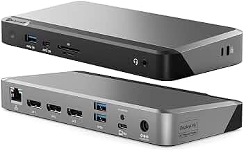 ALOGIC Triple 4K Display Universal Docking Station DX3 with 100W Laptop Charging for Mac and Windows, 3x4K@60Hz DisplayPort,1xUSB-C 10G(Fast Charging), 3xUSB-A 5G, Audio, Ethernet, Card Reader SD 4.0