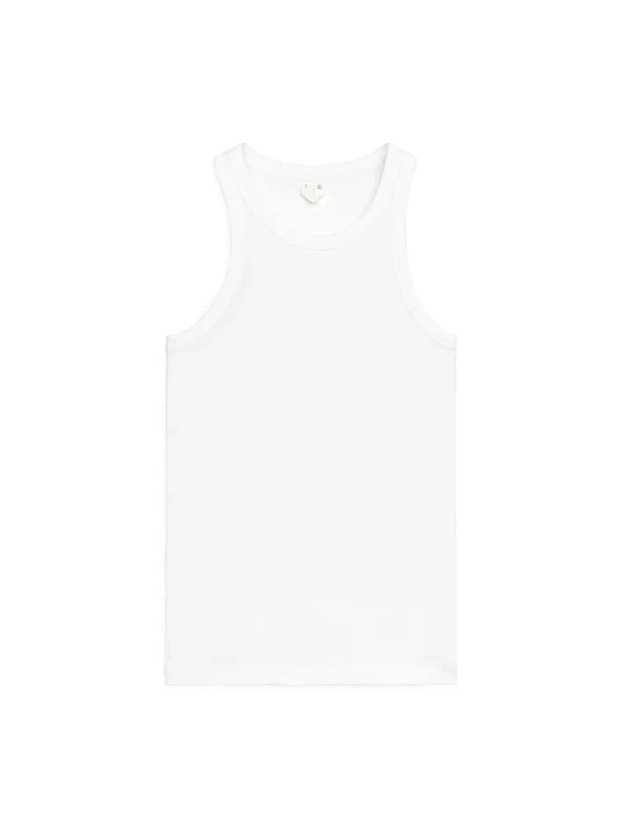 Rib Racer Tank Top - White - ARKET FI