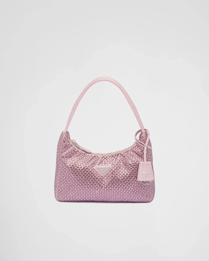 Mini sac en satin avec cristaux