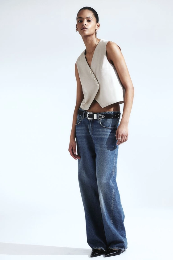 Asymmetric-front Suit Vest - Light taupe - Ladies | H&M US