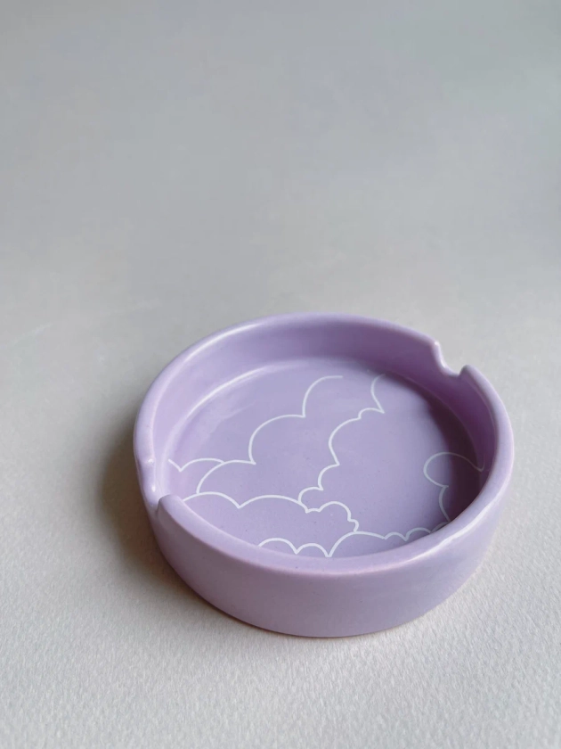 Clouds Ceramic Round Ashtray