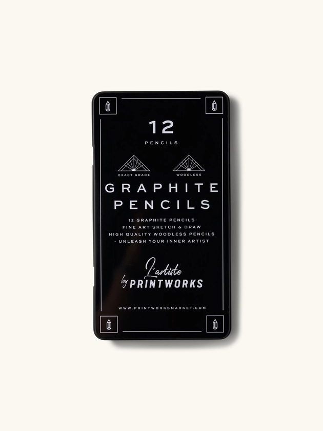 Crayons de couleur Graphite | Bois de tilleul. Paquet de 12 | Printworks